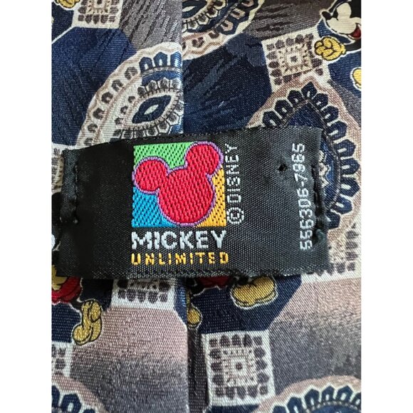 Vintage 90s Disney Micky Unlimited Mickey Mouse Print Men's Neck Tie - Picture 3 of 4